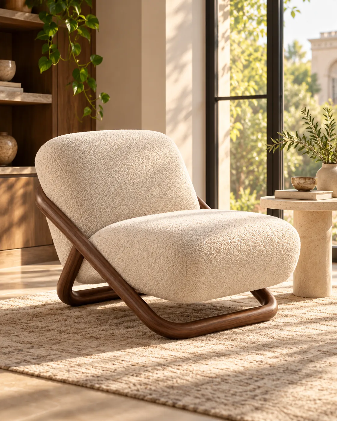Croce Lounge Chair, In a reading corner